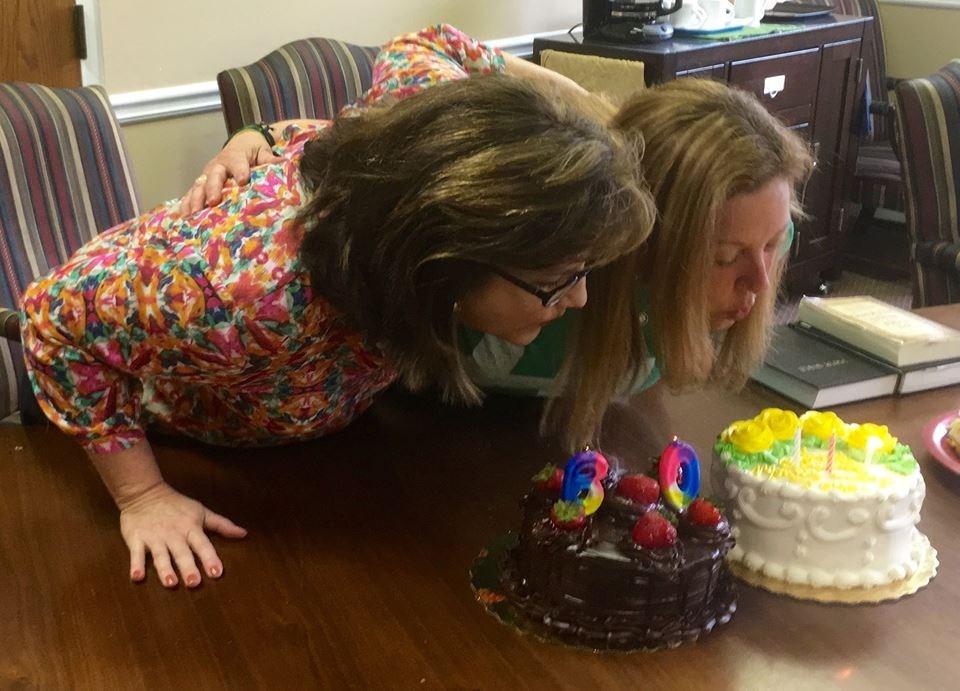 October 2016 Page 23 Transitions (Continued from Page 22) Photo: Walt Thompson Joyce Proctor and Monnie Hammett celebrated their joint Aug. 24 birthdays at the Wednesday Bible Study on Aug.