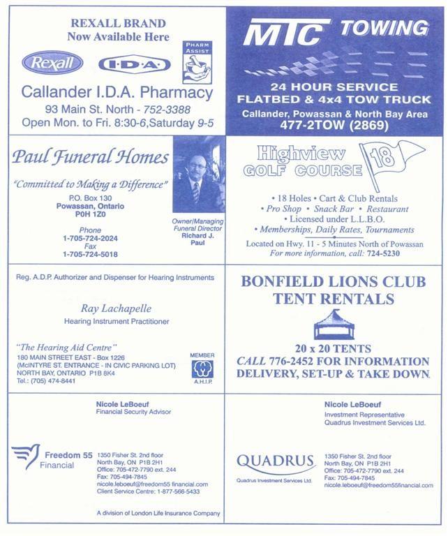 BONFIELD LIONS CLUB TENT RENTALS 20 X 20 TENTS Delivery, Setup & Take Down Call