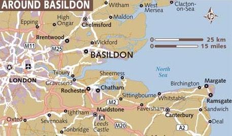 Basildon train station is on the c2c line and it takes 35 minutes to get to central London and 25 minutes to travel to Southend sea front.