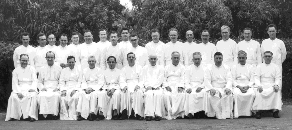 A look back at the Dominican Republic mission Visitation of Superior General, Fr. Thomas McQuaid, to the Dominican Republic. Haina, 1956. Back row, L-R: Frs. L. Quinn, G. Donovan, V. Vachon, P.