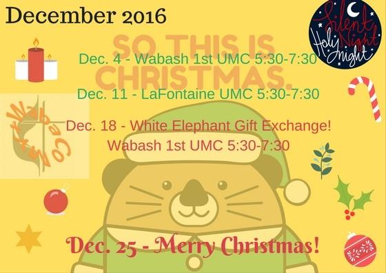 IMPORTANT DECEMBER DATES December 18 @ 7pm Cantata December 24 Christmas Eve Services 5pm Children s Program