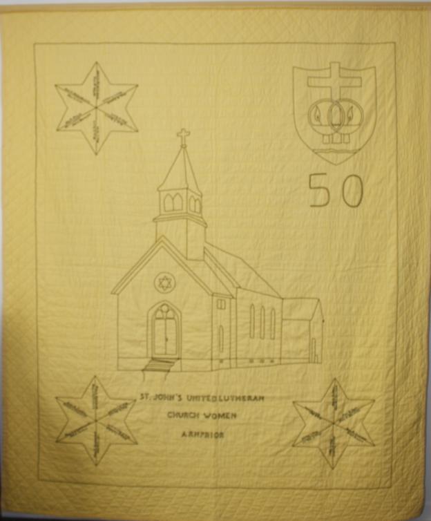 The Quilt of St. John s The story of the quilt began on May 26 th 1909 when a young German immigrant Lutheran Pastor and his fiancé arrived at St. John s Lutheran Church in Arnprior to be married.