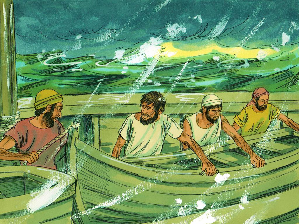 "Fearful Sailors Trying To Leave The Ship In The Midst Of The Storm With No Concern For Others" B. The rescue included an acknowledged plan of salvation. vs.