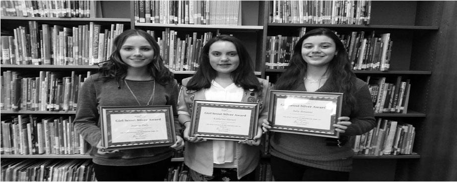 Club of Queens Congratulations to Joanna Daly, Kate Harnett and Julia Bonanno of Girl Scout Troop 4-388! They received their Silver Award, the highest award a Girl Scout Cadette can earn.
