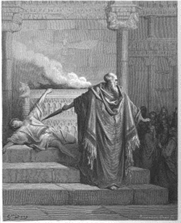 #30 Who was the prime catalyst that started the Maccabean revolt 183 Mattathias [PICTURE: The Revolt of Mattathias by the French artist Gustave Doré (1832 1833).