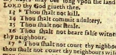 " (Matthew 26:36) "Sin On Bible", from 1716: Jeremiah 31:34 reads "sin on more" rather than "sin no more".