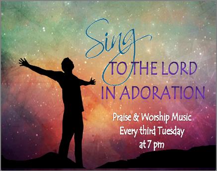 Praise and Worship music will be provided by our MBS house band. Adoration will begin at 7:00 p.m. and end with Benediction (a blessing with the Blessed Sacrament).