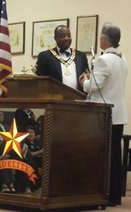 2017-2018 Westchester #2050 Officers Exalted Ruler Sean Williams being sworn in by Dan Baccelliere DDGER L to R top row: Craig