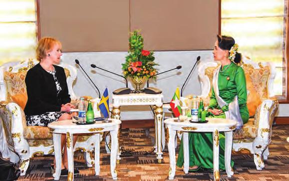 12 State Counsellor Receives Leaders From ASEM Partners State Counsellor Daw Aung San Suu Kyi, Union Minister for Foreign Affairs, received leaders from ASEM Partners who had been attending the 13 th