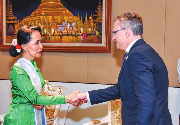 Marek Magierowski, Ministry of Foreign Affairs, Republic of Poland. Photo: MNA State Counsellor Daw Aung San Suu Kyi meets Minister for Foreign Affairs of Sweden Mrs. Margot Elisabeth Wallström.