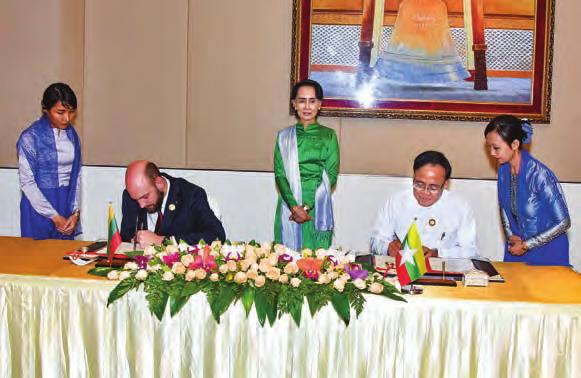 During the meeting, they exchanged views to promote the Myanmar-Hungary bilateral relationships in cooperation and potential cooperation for Rakhine State.