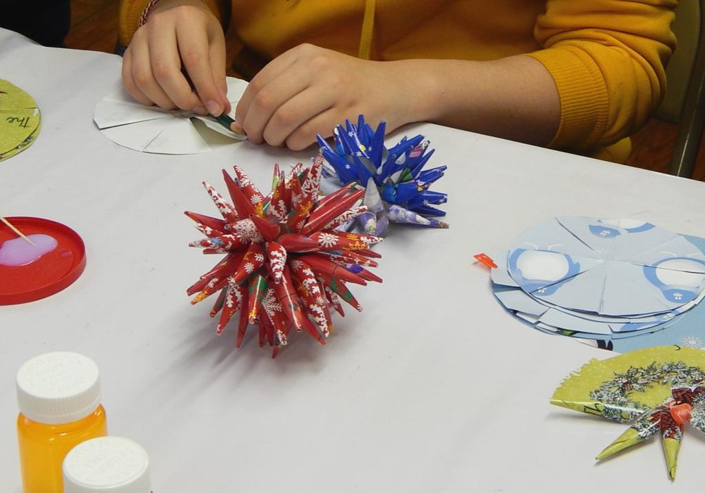 Each workshop participant (10 in all) worked very hard to make their ornament and were pleased with their