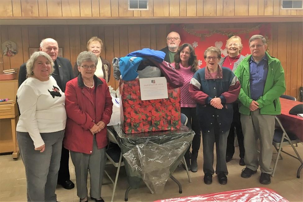 shelter for veterans in East Hartford, CT. The residents were excited and thankful to receive warm clothing for the holiday. At the monthly church dinner on Wednesday, February 6, 2019, Ms.