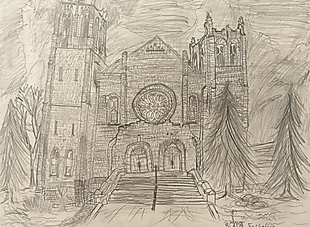 This sketch was presented to the Congregation of Westminster Church by the students of Mulvey School, March, 2017. Artist - Jaiquin (Jake) Fossenueve, former grade 6 student at Mulvey School.