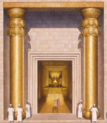 The Biblical description of Solomon s Temple Hebrew: mezuza revi`it and