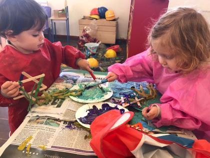 Lovely messy play; dipping their