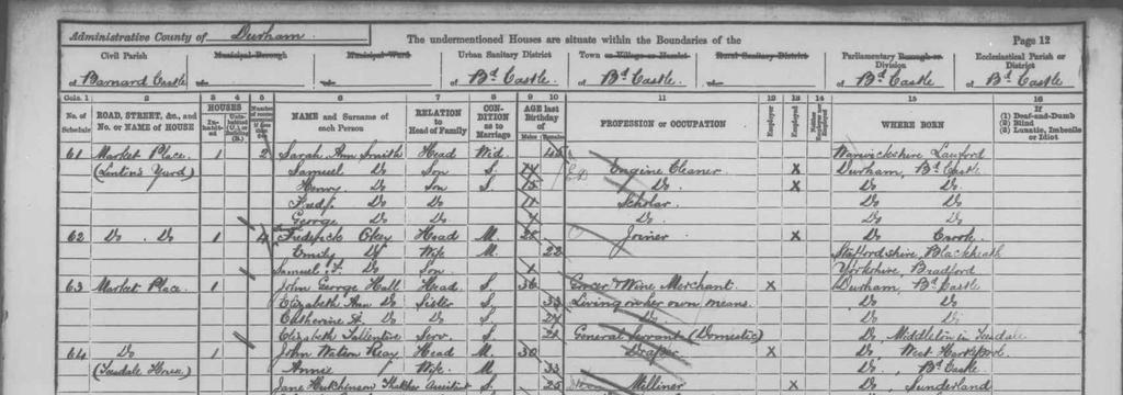 The 1891 Census showing