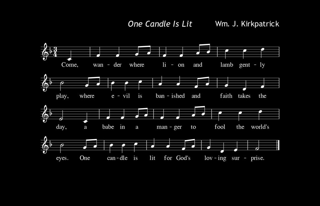 Hymn Response One Candle Is Lit CRADLE SONG The First Gospel Reading Luke