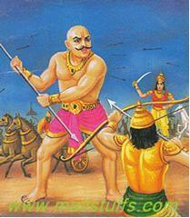 Karna firing his powerful weapon shakti on ghatotkach Death of dronacharya krishna comprehended that It was impossible to defeat Dronacharya as long as he stand in the battle with bow and powerful