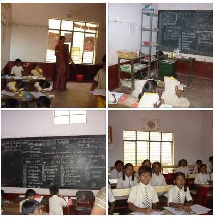 Teachers and students in