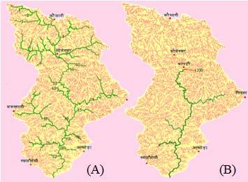 At present, all these 11 tributaries become dry during the summer season (Fig.2B).
