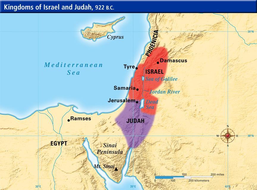 Divided Kingdom Israelites disliked Solomon s taxes & projects 922 B.C.