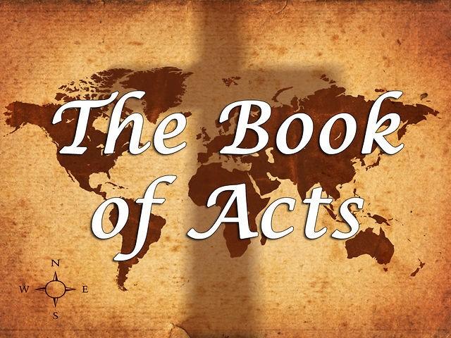 Study of Acts set to begin on Wednesday nights The Book of Acts that will be our focus for study on Wednesday nights beginning Sept.12.