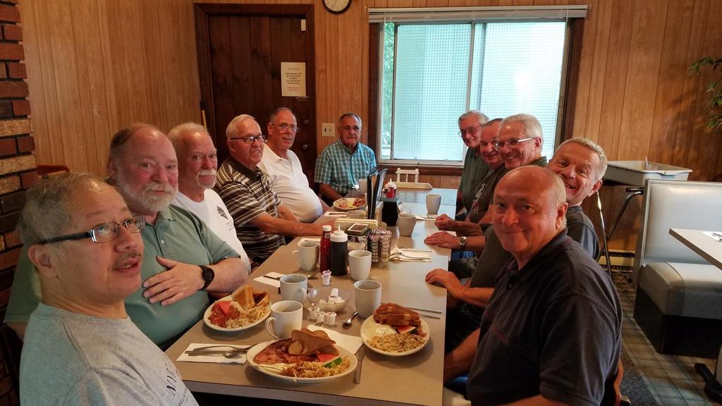 Attached is a picture of the Saint Thomas Aquinas (STA) Council 3023 Knights having breakfast together before taking our can trailer to Manchester for redemption.