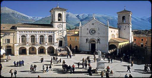 Friday, November 13 Afternoon: Norcia. The Palazzo Seneca will be our home for the next two nights and is located only 50 yards from the main piazza where the Benedictines celebrate Mass.