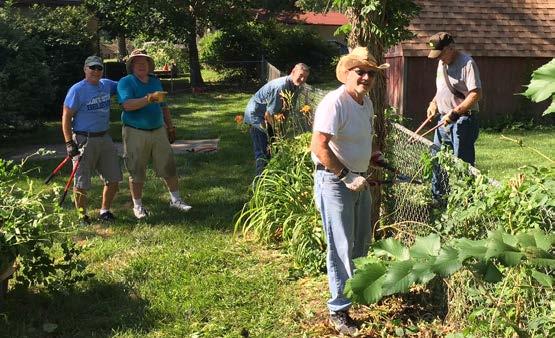 Working Hard in the Rectory Yard Getting Started Brothers Bill Butler, Russell Craft, Dave Young, Edd Hingula,