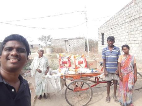 We helped 2 families with leprosy with food for