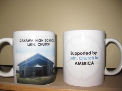 We recently received a gift of mugs with a photo of the church under construction and a message of thanks from Tanzania and placed them in the Conference Room.