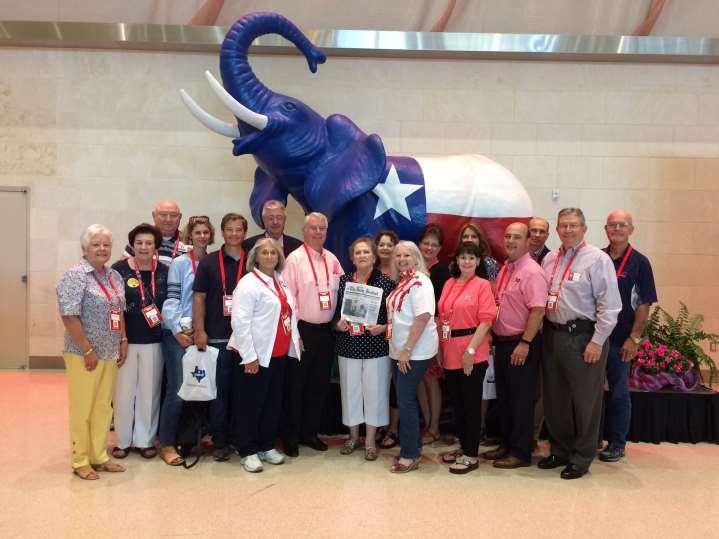 The Texas Republican Convention was held June 14 16 in San Antonio. Several of our members were delegates to the convention. Texas is host to the largest Republican State Convention.