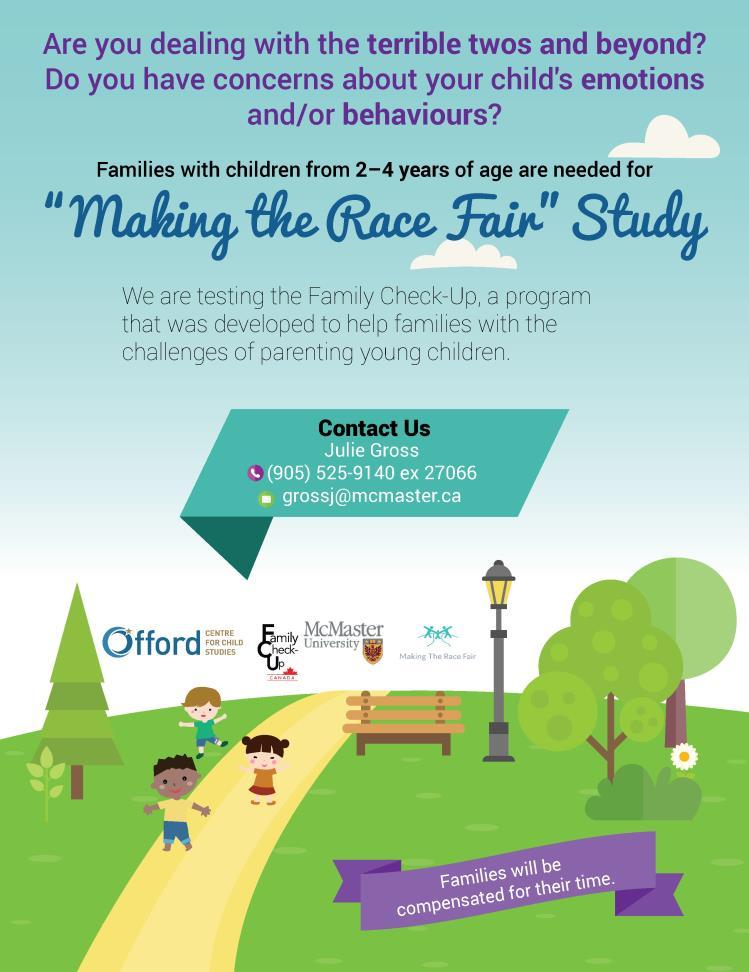 If you have a child between 2-4 years of age, you may be able to take part!