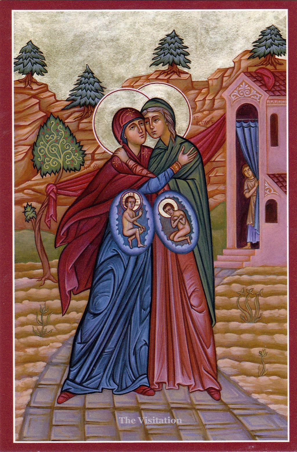 the Blessed Virgin Mary (Luke 1:46-55), at her Visitation to her cousin Elizabeth. John the Baptist leapt in the womb, with joy, at the presence of the Word made flesh.