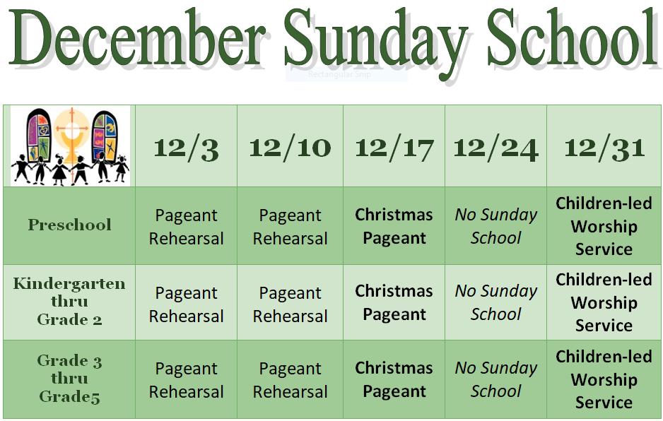 Mark your calendars! What s So Special? Christmas Pageant Children-Led Worship Service Sunday, December 17th - (Preschool - Gr. 12) Sunday, December 31st (Preschool - Gr.