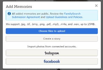 2 Select Memories in the top navigation. 3 Choose Gallery. 4 Click the green plus icon. 5 Select Instagram or Facebook. 6 Enter your username and password for the site you chose.