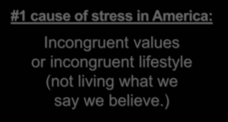 #1 cause of stress in America: Incongruent values or