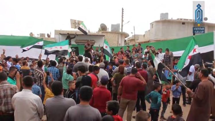 7 2018). Another demonstration calling for the ousting of Bashar Assad, with Free Syrian Army flags as well, was held in the town of Sarmada, about 29 km north of Idlib (Ibaa, October 12, 2018).