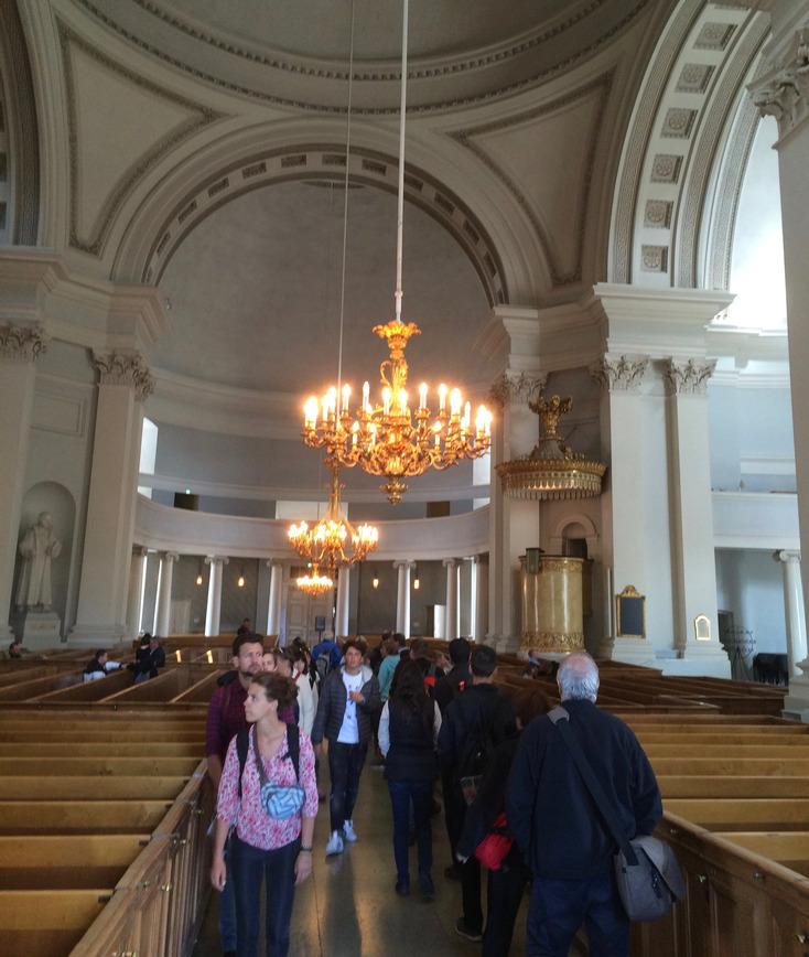 This is the inside of Helsinki Cathedral.