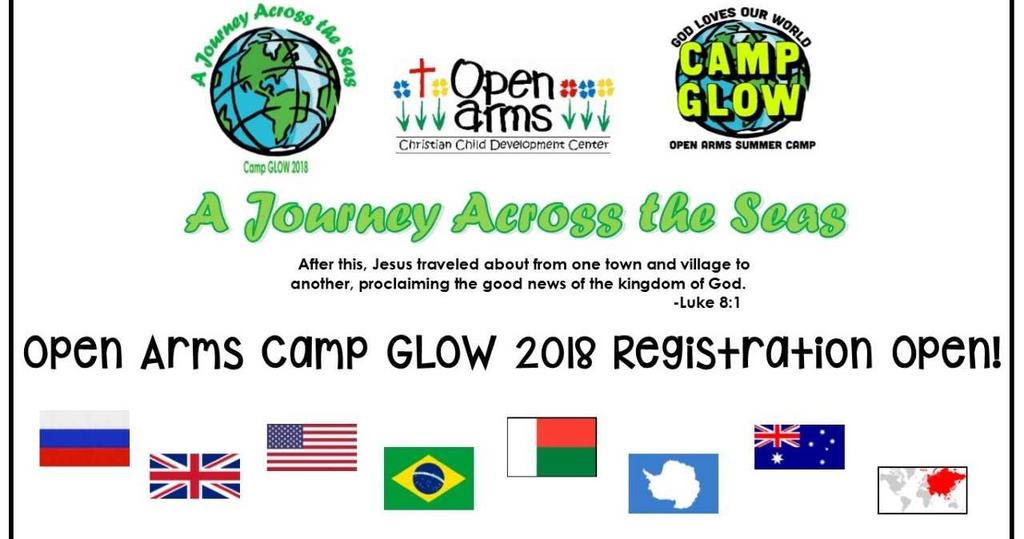 Did You Know? Registration is Still Open for Open Arms Summer Camp Register today for Open Arms summer camp, Camp Glow!