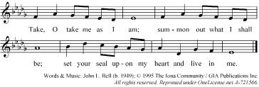 Congregational Song Prayer at the Conclusion of the Meal *Hymn 393 Take Up Your Cross, the Savior Said Bourbon *Charge and Benediction *Congregational Response Weaver *Postlude Psalm 19 Benedetto