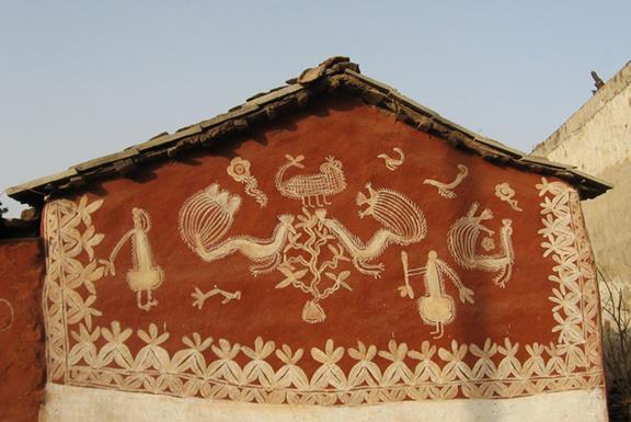 Sahariya Community Mandana painting Mandana paintings are wall and floor paintings of Rajasthan and Madhya Pradesh, India.