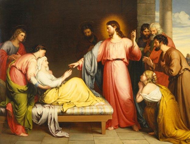 ALLELUIA: Matthew 8:17 V. Alleluia R. Alleluia V. Christ took our infirmities and bore our diseases. R. Alleluia GOSPEL: Mark 1:29-39; He healed many who were sick with various diseases.