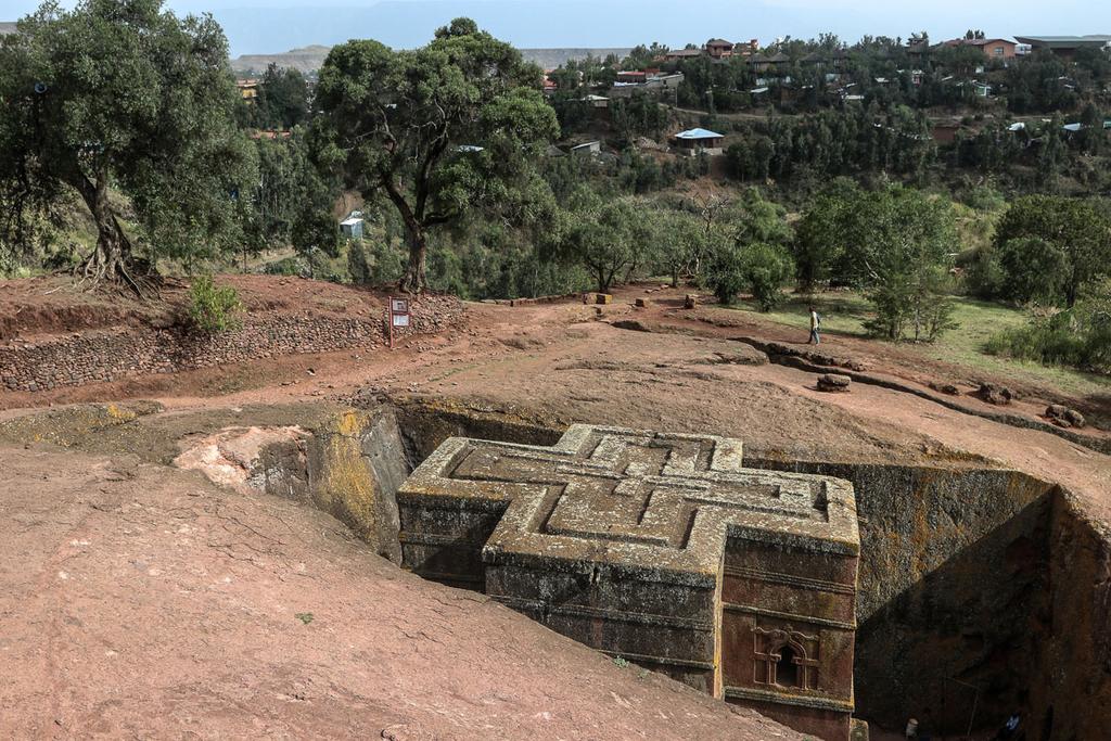 Legend says when King Lalibela had completed his churches, St George galloped up on a white steed.