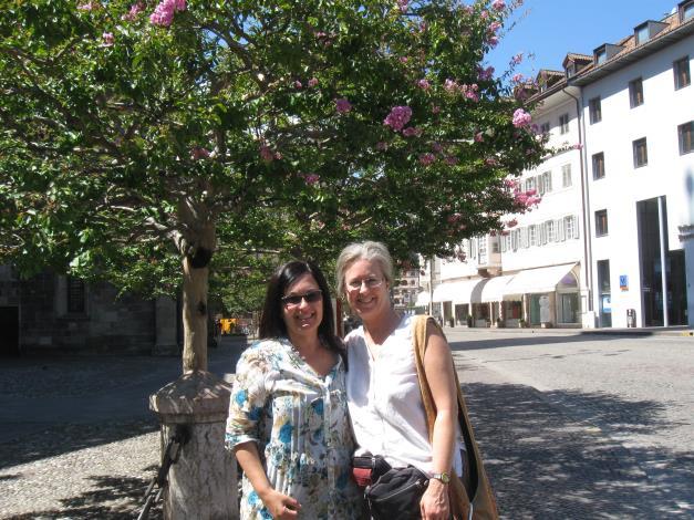 Monika (r.) with another one of our new collaborators - We are beginning preliminary preparations for the May 4, 2014 March for Life in Rome. This will be our first-ever presence at this annual event.