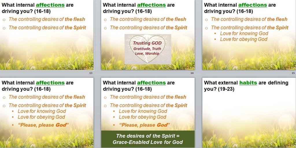 And then, in verses 19-23, Here are the characteristic behaviors of those who love this present world, more than God and His kingdom. What external habits are defining you?