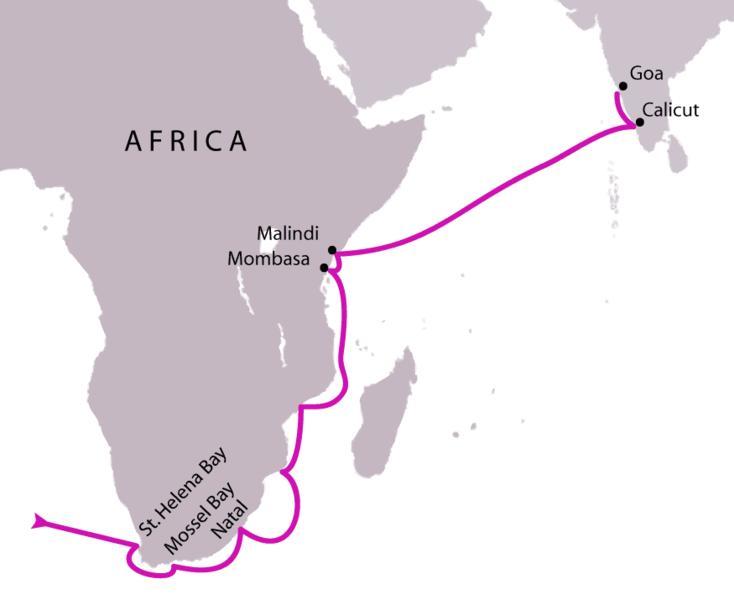 The route followed in