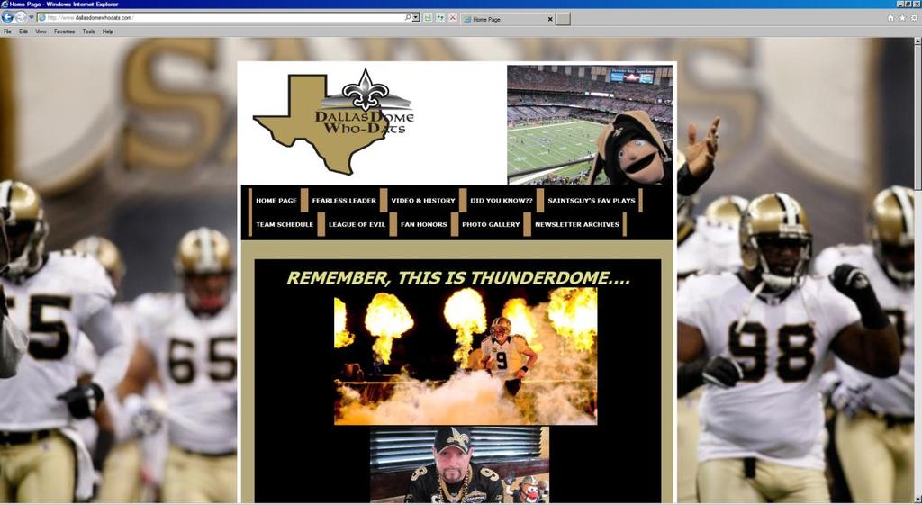 SPECIAL THANKS to all of the Who-Dats that have come to check out the DDWD website over
