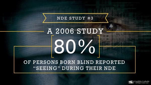 SLIDE 18: In a 2006 study* of 31 blind patients having Near-Death Experience, 80% reported being able to see during their NDEs.